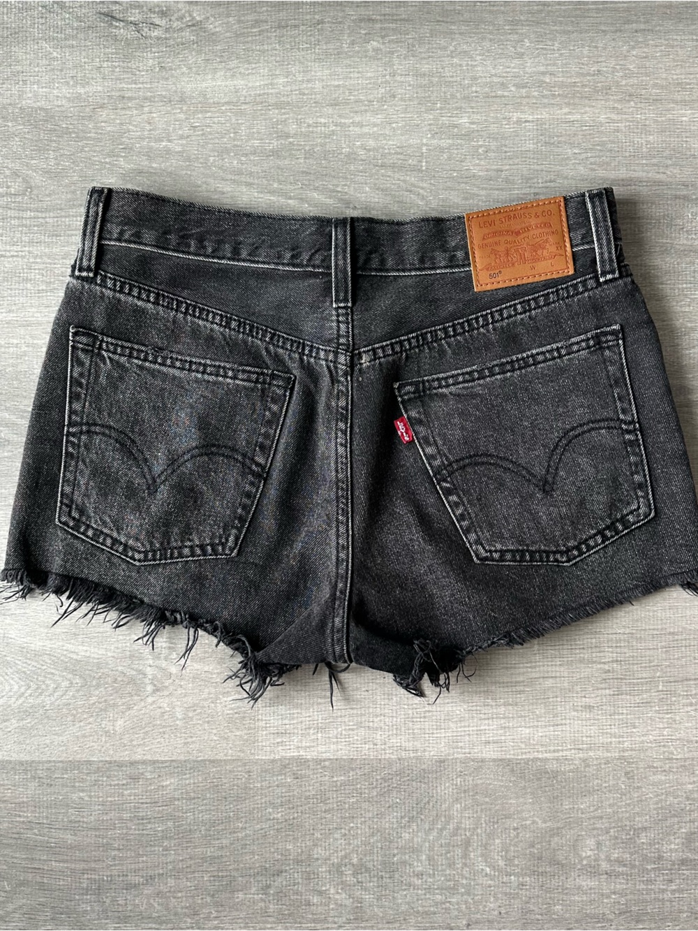 Levi's Premium 501 Original Cutoff Denim Shorts - Washed Black W26
